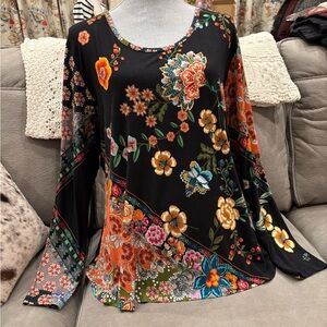 Johnny Was Multicolor Floral Blouse